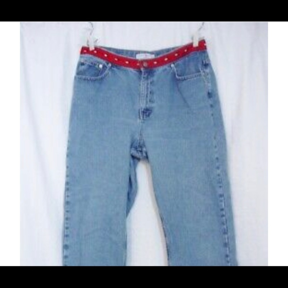 Vintage Tommy Hilfiger Jeans Logo Red Waist Band 2001 Women's 12, Y2K ,90’s
